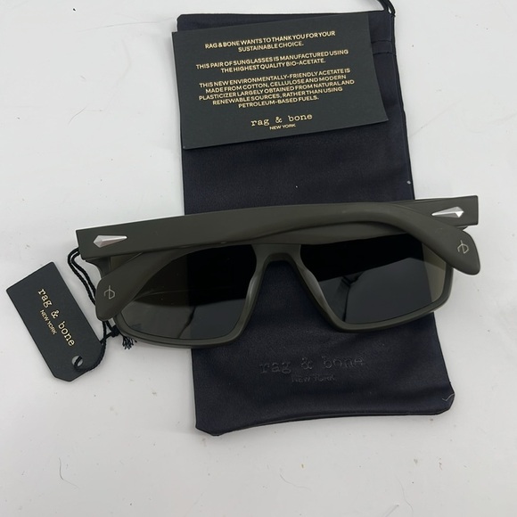 Rag & Bone Aron Sunglasses Matte Green NWT - Picture 10 of 10